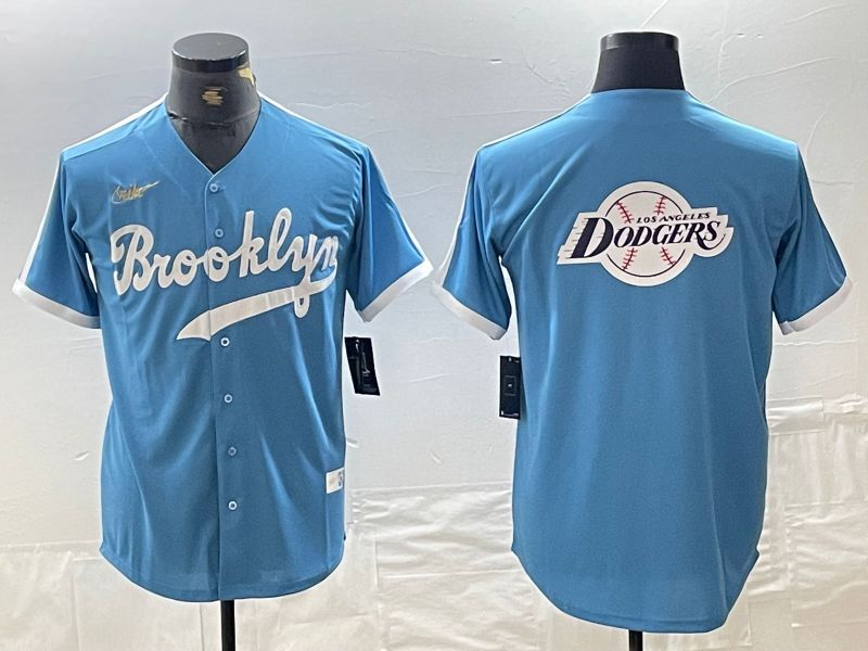 Men Los Angeles Dodgers Blank Light blue Throwback 2024 Nike MLB Jersey style 6->los angeles dodgers->MLB Jersey